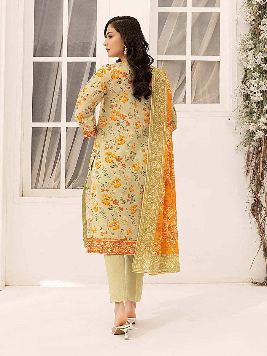 1 & Get 1 Free - 3PC Unstitched Printed Lawn Suit
