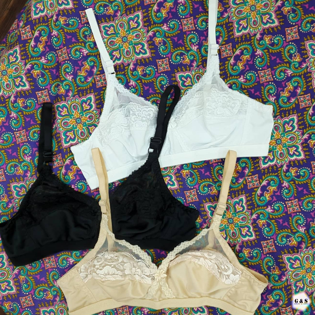 Pack Of 3 Jersey Net Bra