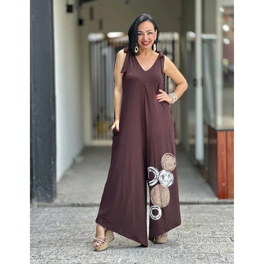 Vibrant Printed Elegance Jump Suit Soft Cotton Jersey