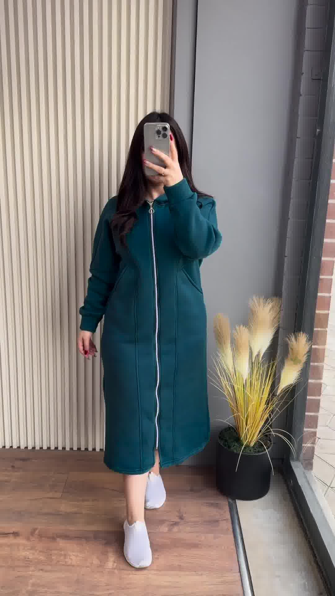 Long Zipper Fleece Hoodie