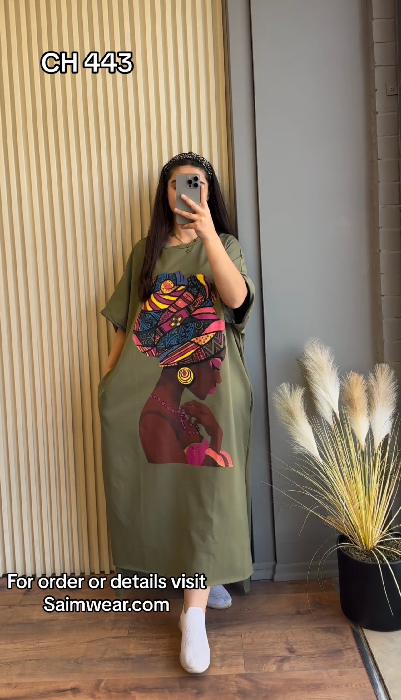 Drop Shoulder Printed Long Top CH 443