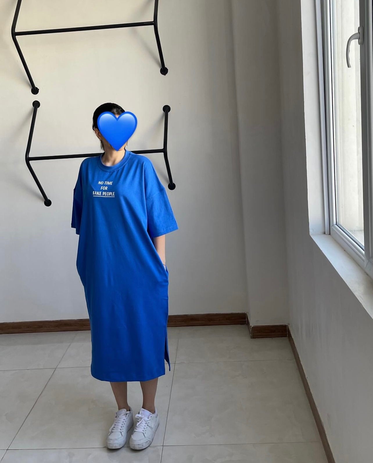 Drop Shoulder Printed Long Top CH 461