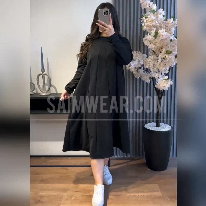 Warm Fleece Long Fallen Frock Top CH 394