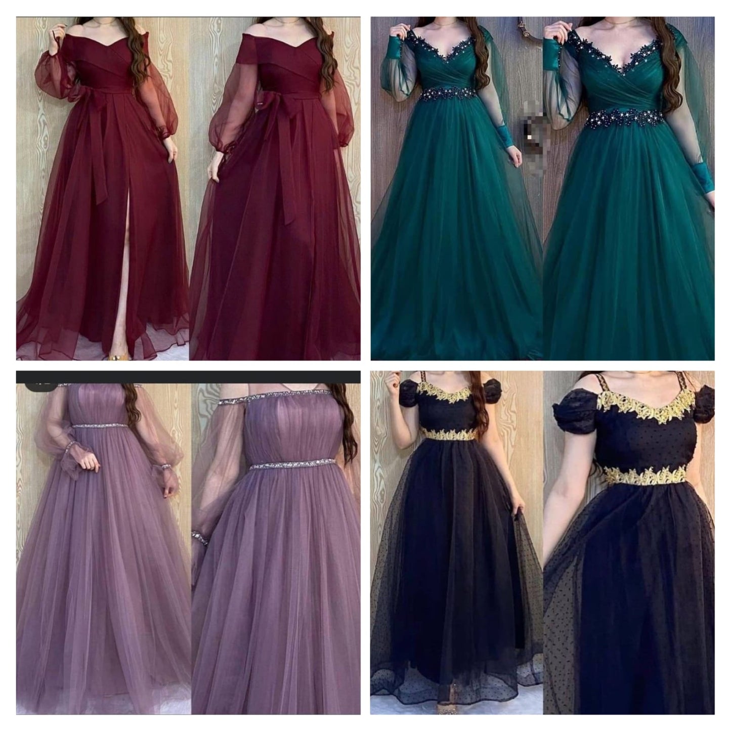 Pack of 4 Elegant And Luxury Lace Beaded Dress For Women Wedding Party 2025