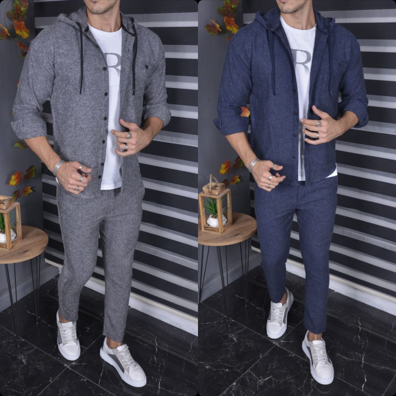 Pack of 2 Autumn/Winter Men’s Tracksuit Sets – Long Sleeve Sweatshirt & Joggers 76530