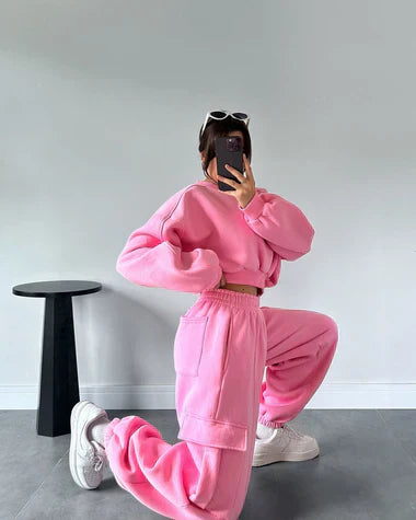 Color Pop Cargo Fleece Set