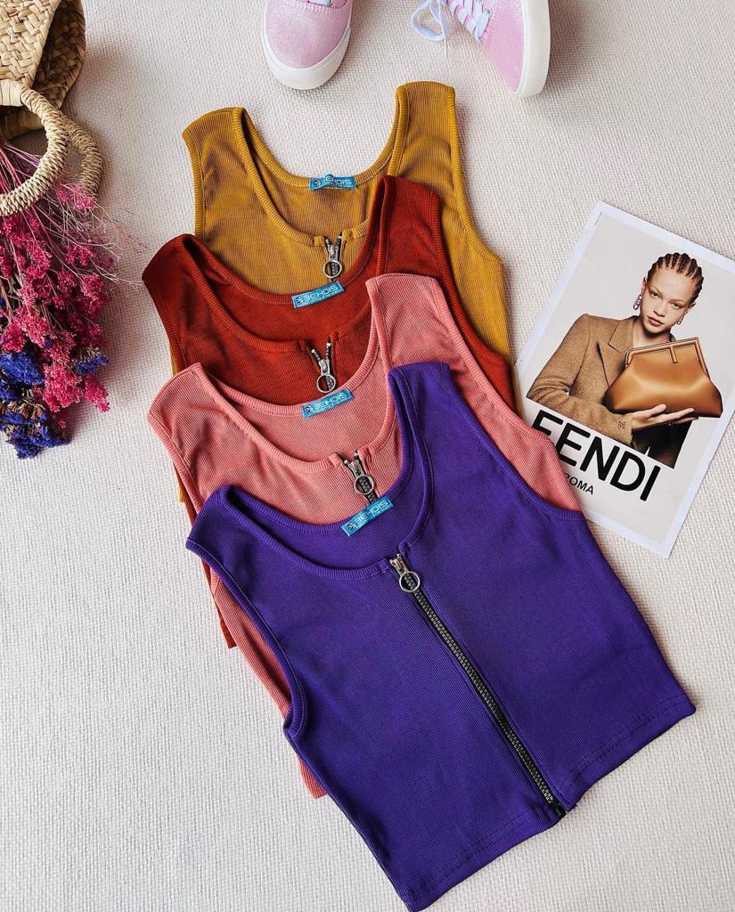 Short Zipper Crop Top CH 378