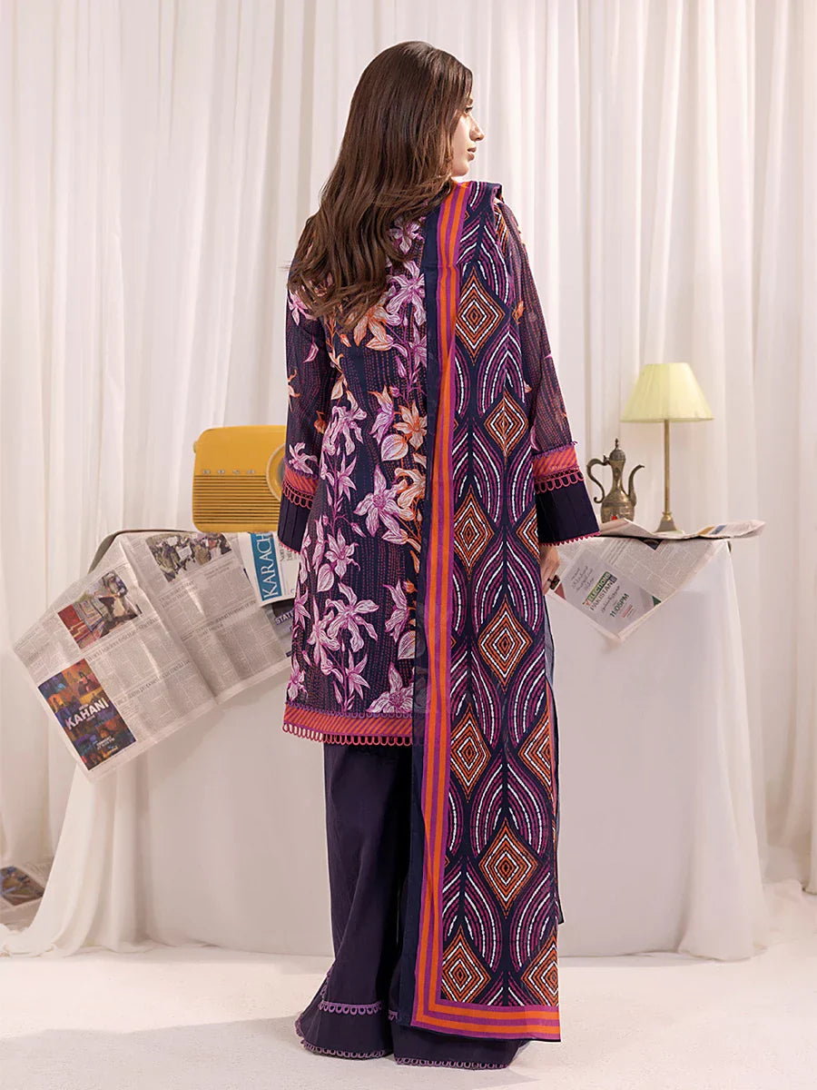 1 & Get 1 Free - 3PC Unstitched Printed Lawn Suit