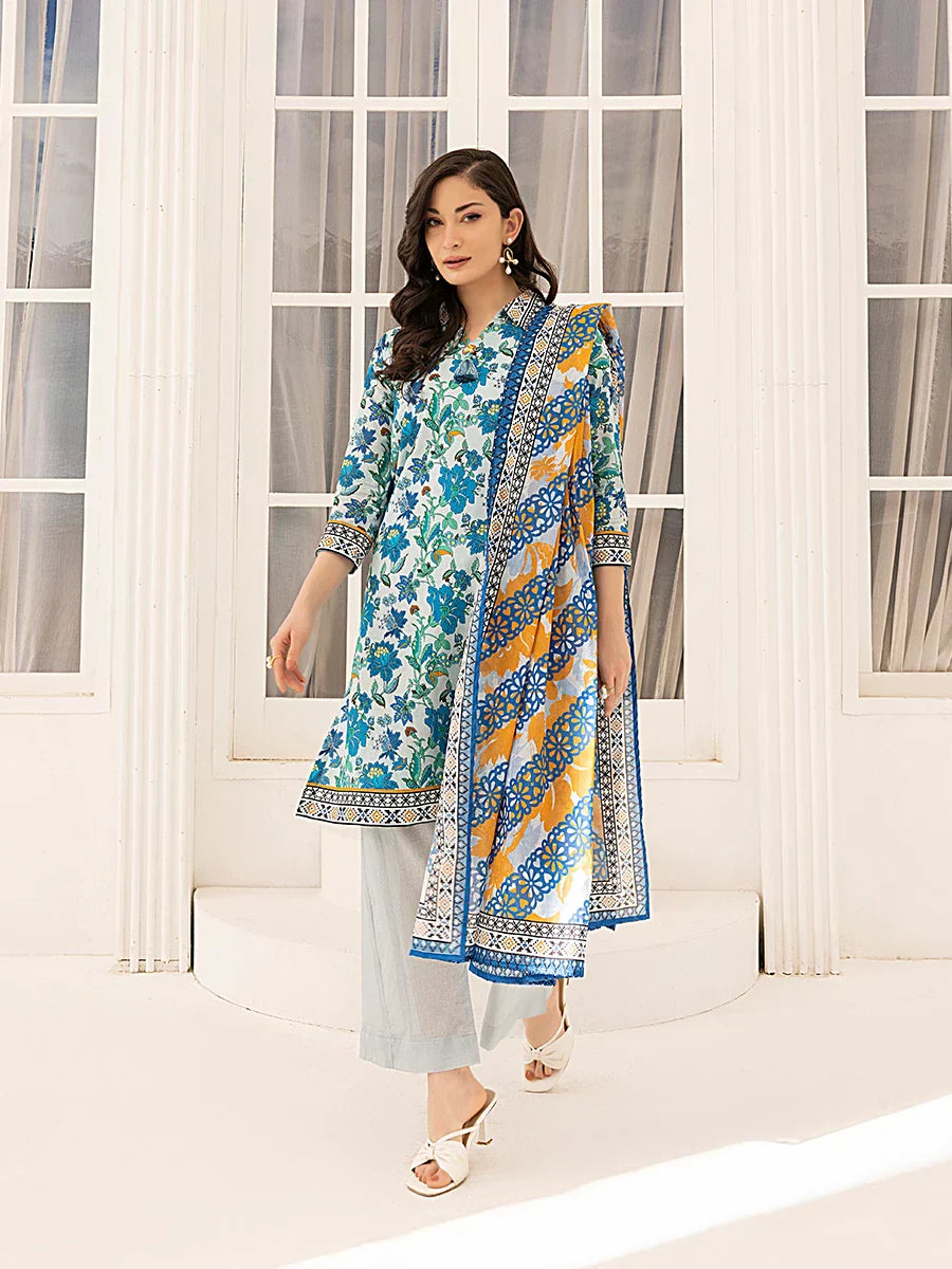 1 & Get 1 Free - 3PC Unstitched Printed Lawn Suit