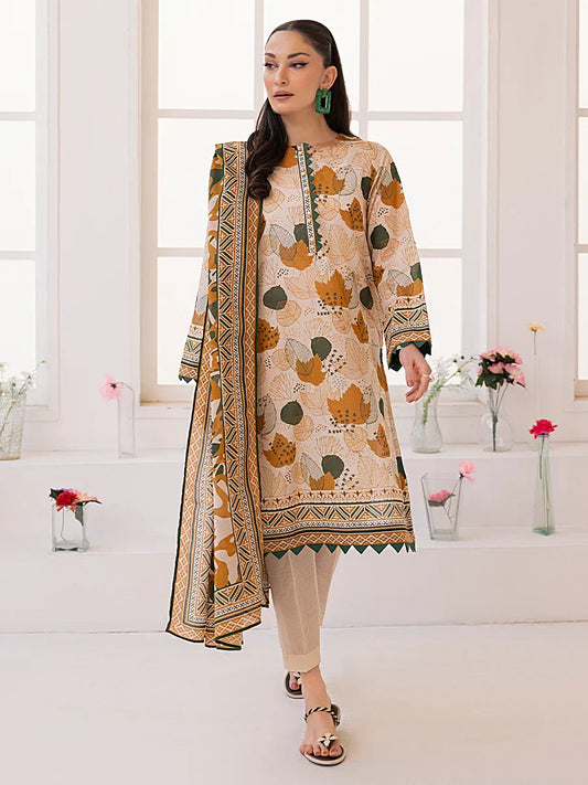 1 & Get 1 Free - 3PC Unstitched Printed Lawn Suit