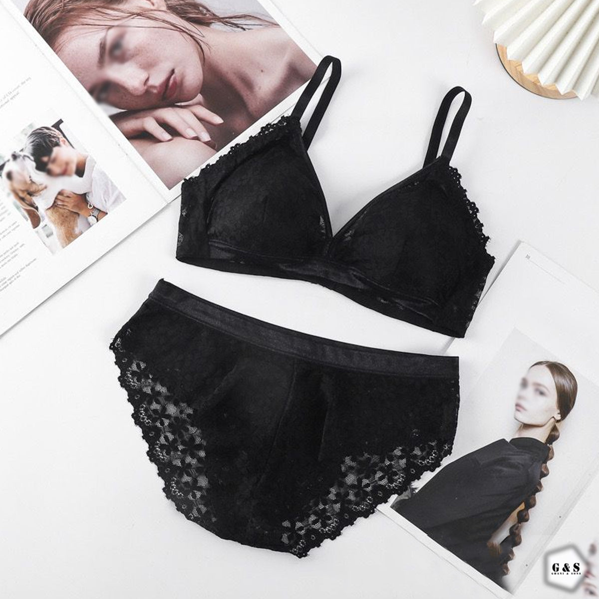 High Quality Pack of 2 Lace Design Bra & Panty Sets