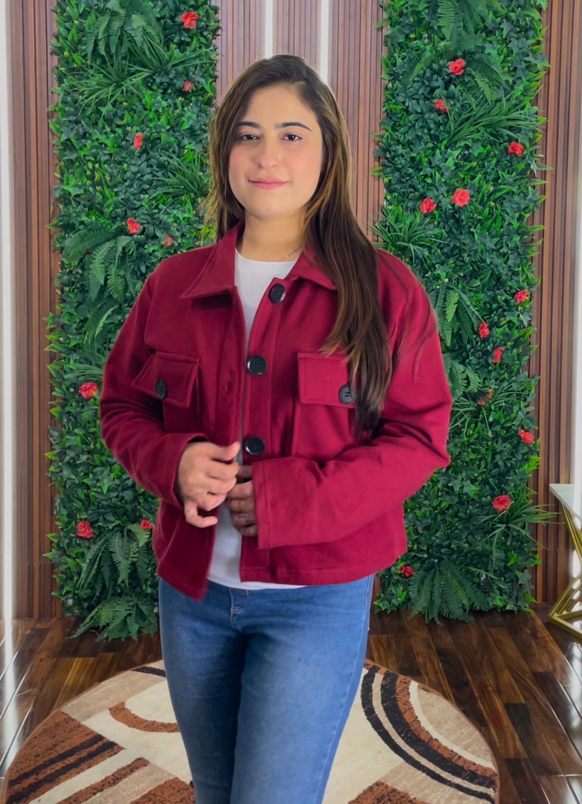 Pocket Style Short Fleece Jacket CH 383