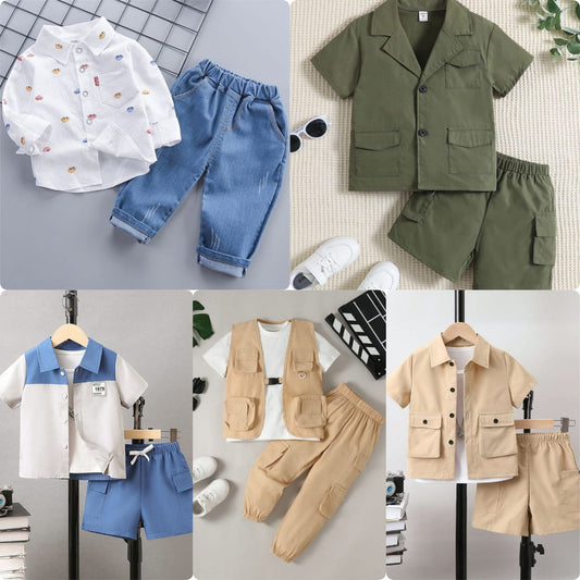 DOS-213 Premium Summer Baby Boy Suits (Pack of 5) – Kids Collection - All Sizes Available