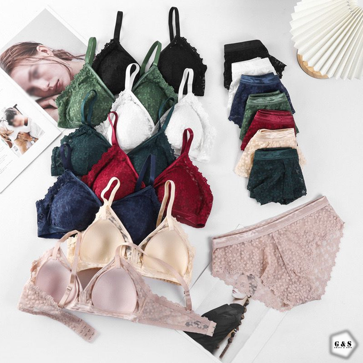 High Quality Pack of 2 Lace Design Bra & Panty Sets