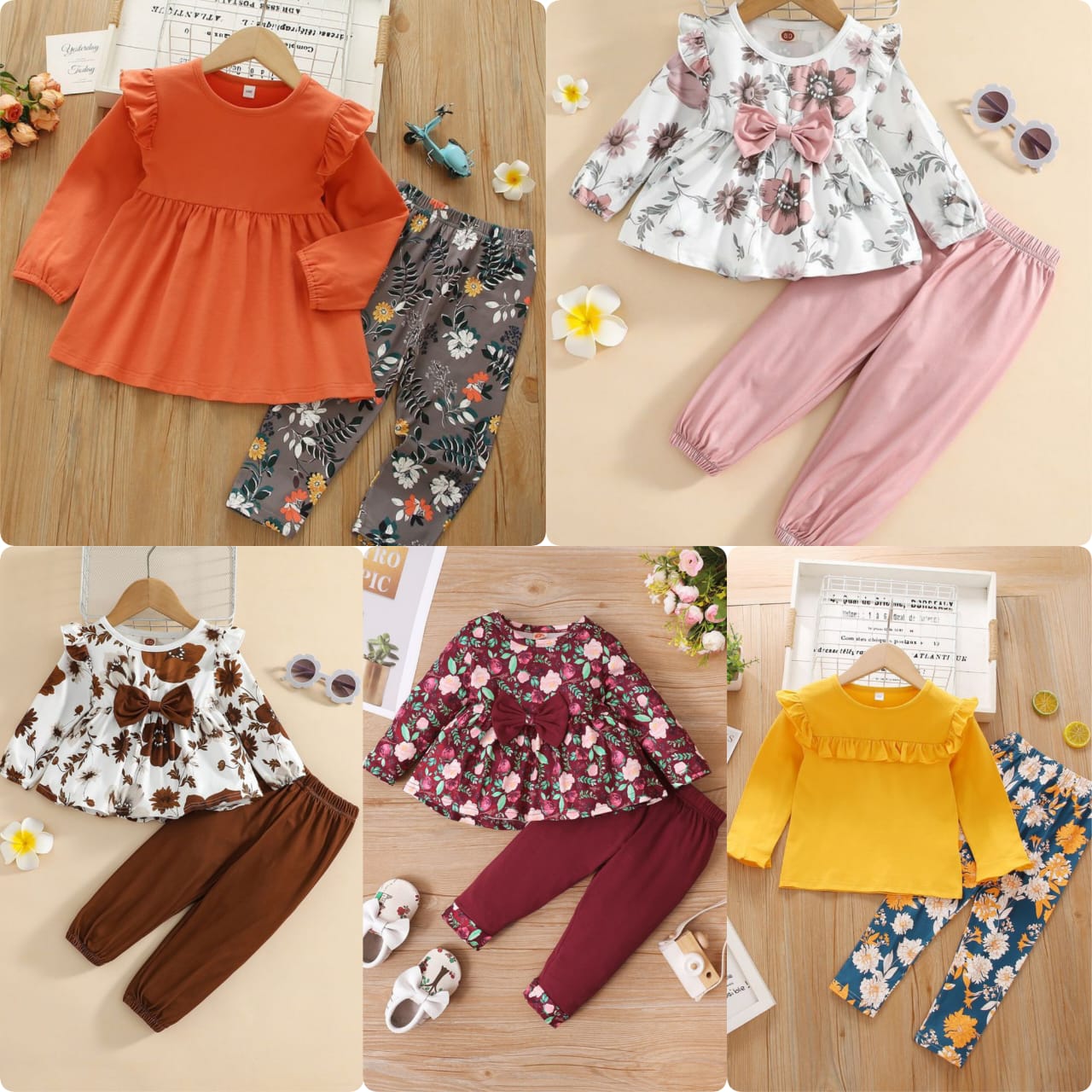DOS-114 Premium Summer Baby Girl Suits (Pack of 5) – Kids Collection - All Sizes Available