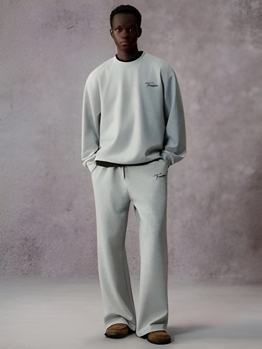 Pack of 3 Men’s Autumn Casual Tracksuit – Long Sleeve Crew Neck Sweatshirt & Color Block Sweatpants Set