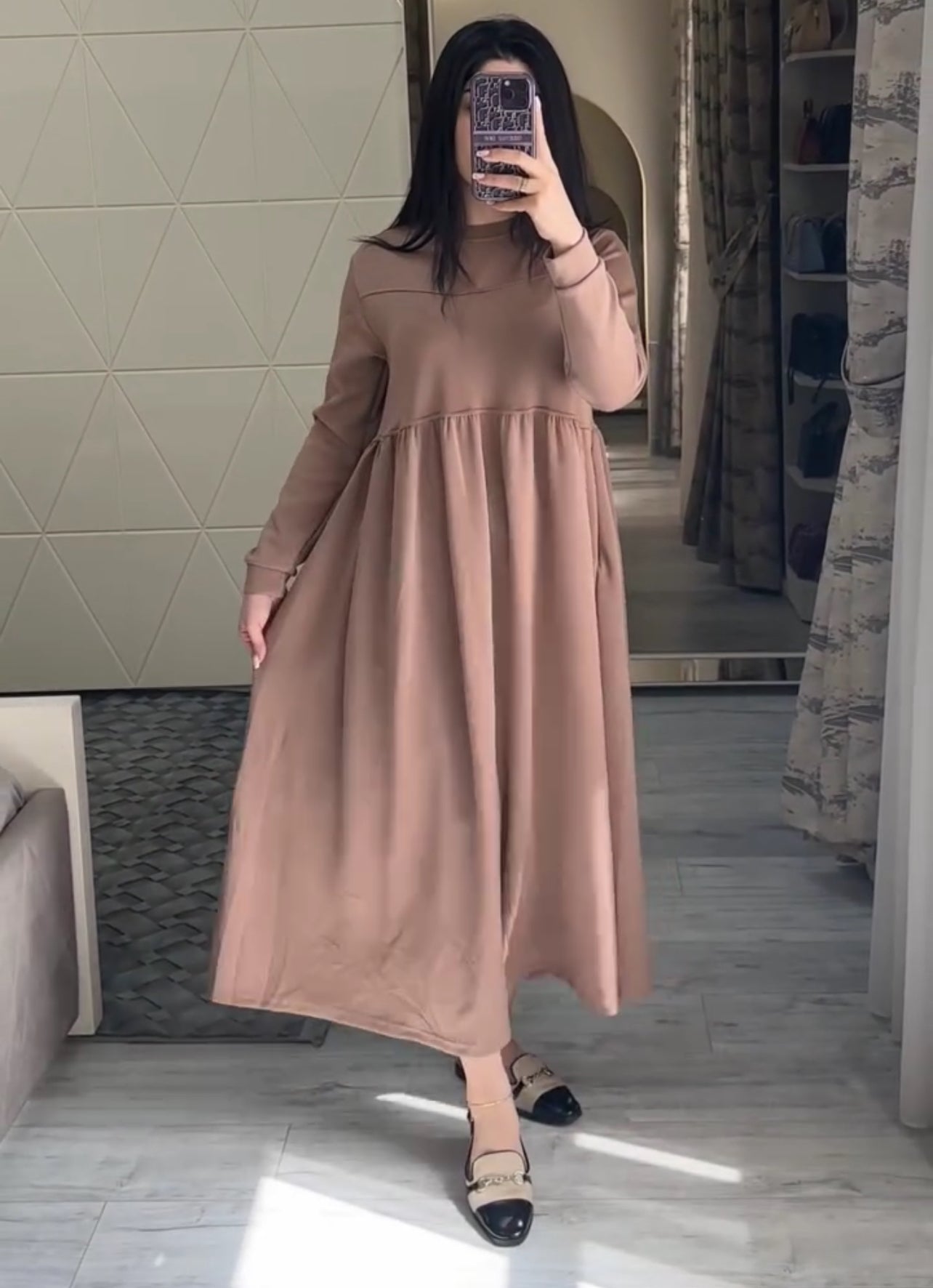 Warm Fleece Long Fallen Top