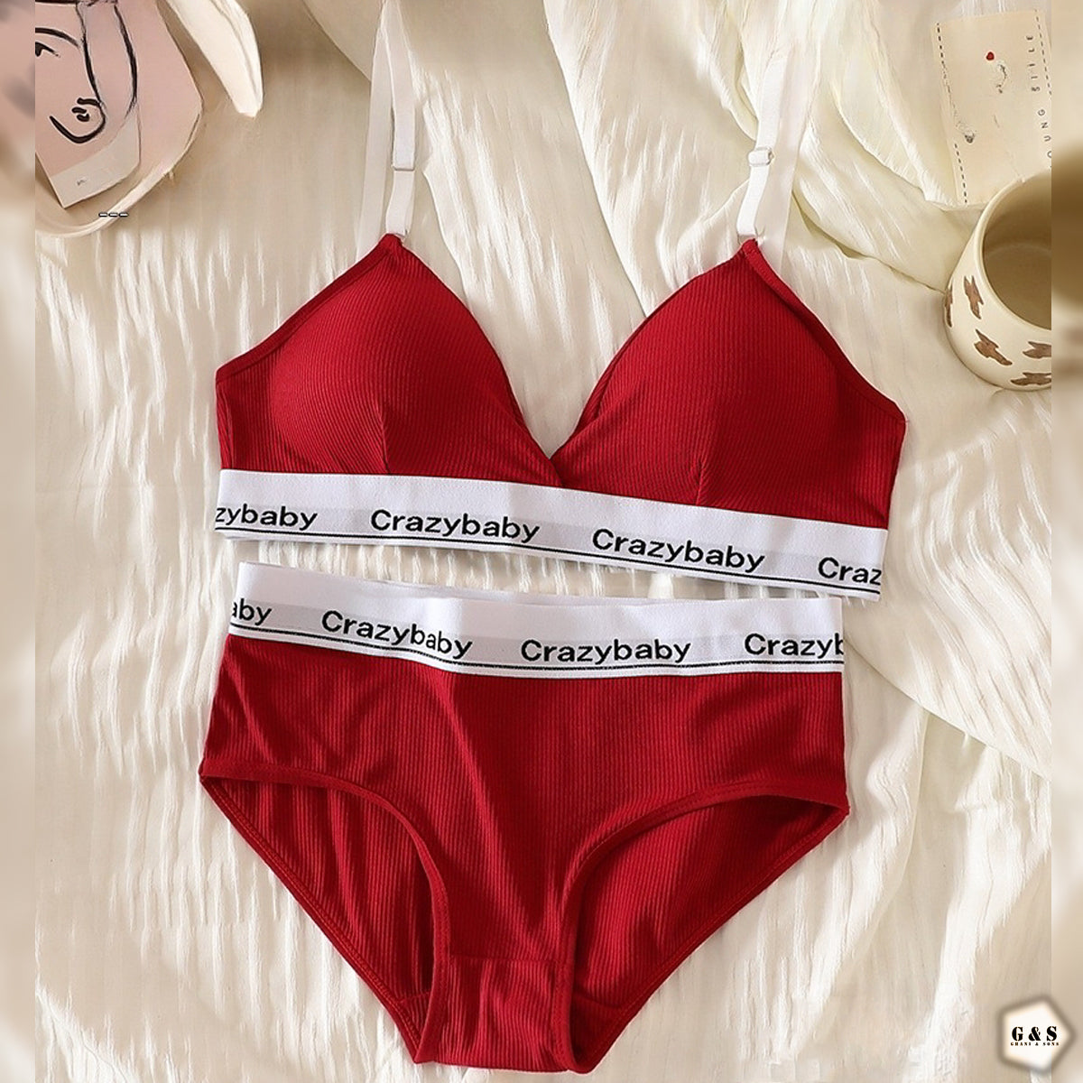 Pack Of 2 Bralette With Full Coverage Panties