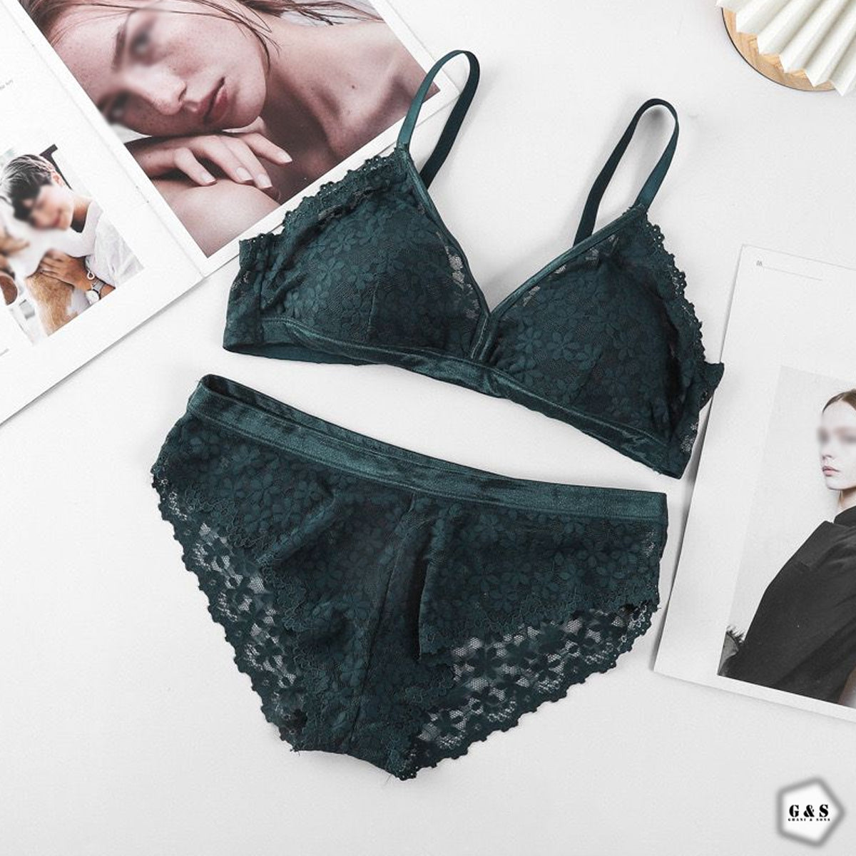 High Quality Pack of 2 Lace Design Bra & Panty Sets