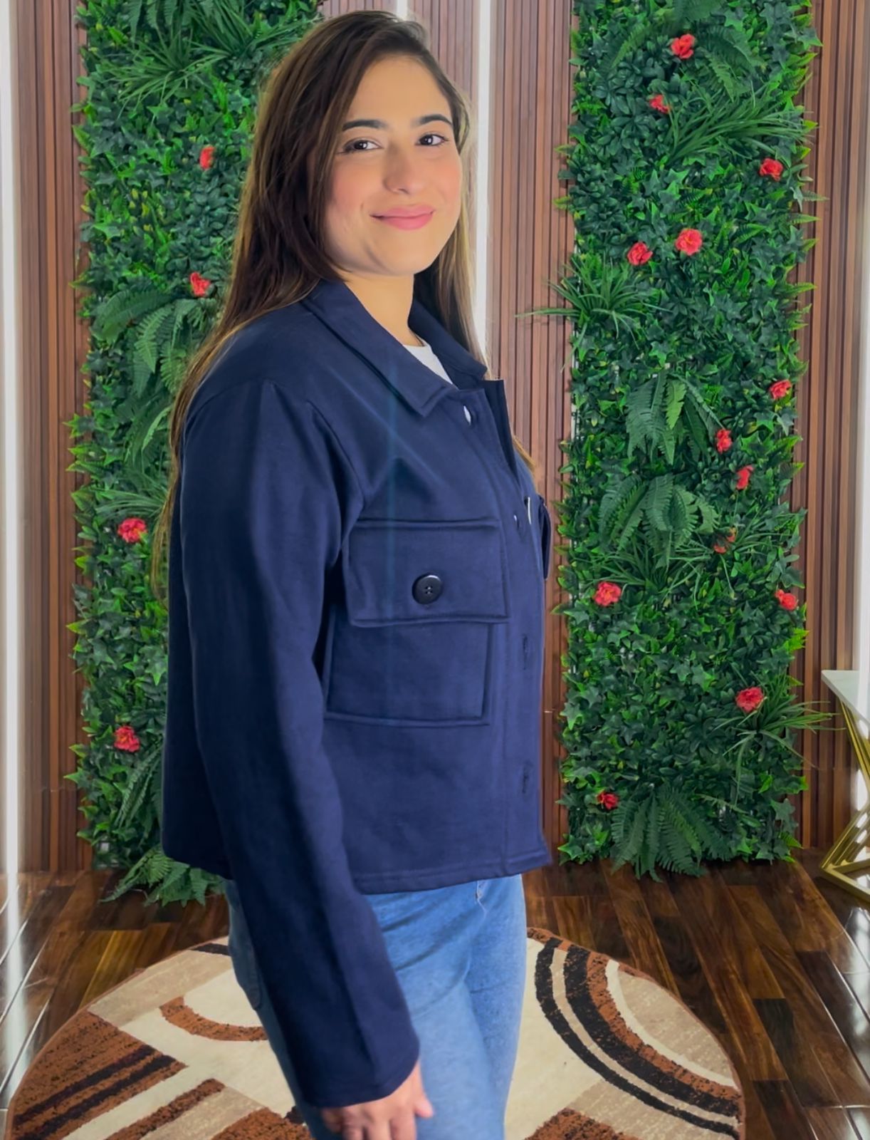 Pocket Style Short Fleece Jacket CH 383