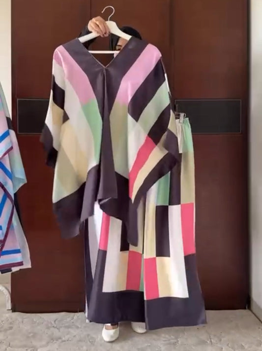 Piece Printed Silk Co Ord Set