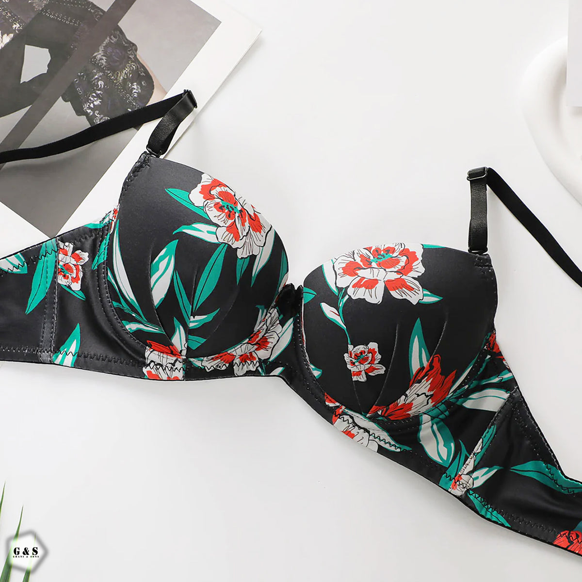 Pack Of 2 Light Padded Wired Floral Print Bra & Panty Sets