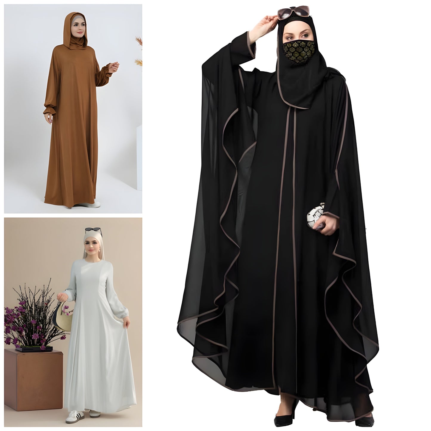 Pack of 3 Stylish Abaya l Premium Quality l All Sizes Available #1089