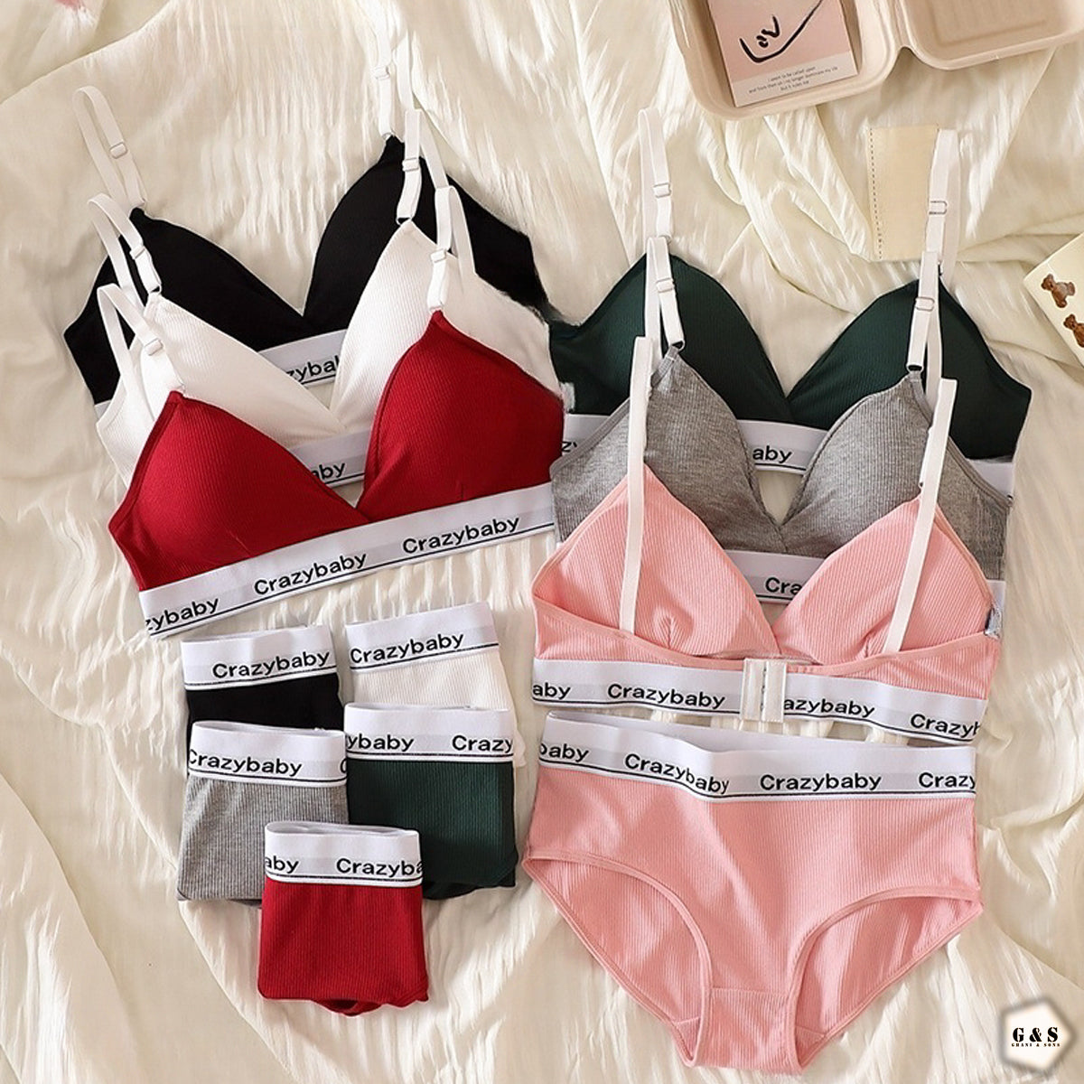 Pack Of 2 Bralette With Full Coverage Panties