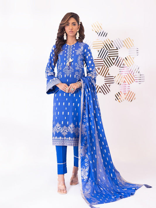 1 & Get 1 Free - 3pc Unstitched- Paste Printed Lawn Suit DOS206