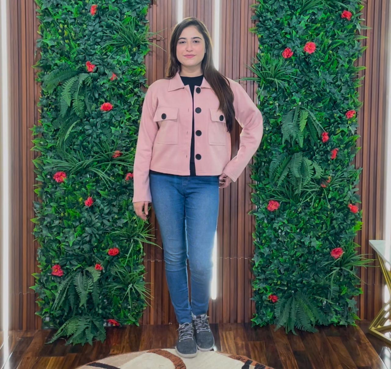 Pocket Style Short Fleece Jacket CH 383