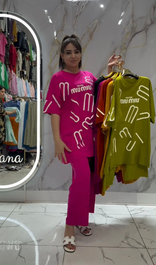 Drop Shoulder Printed Co Ord Set