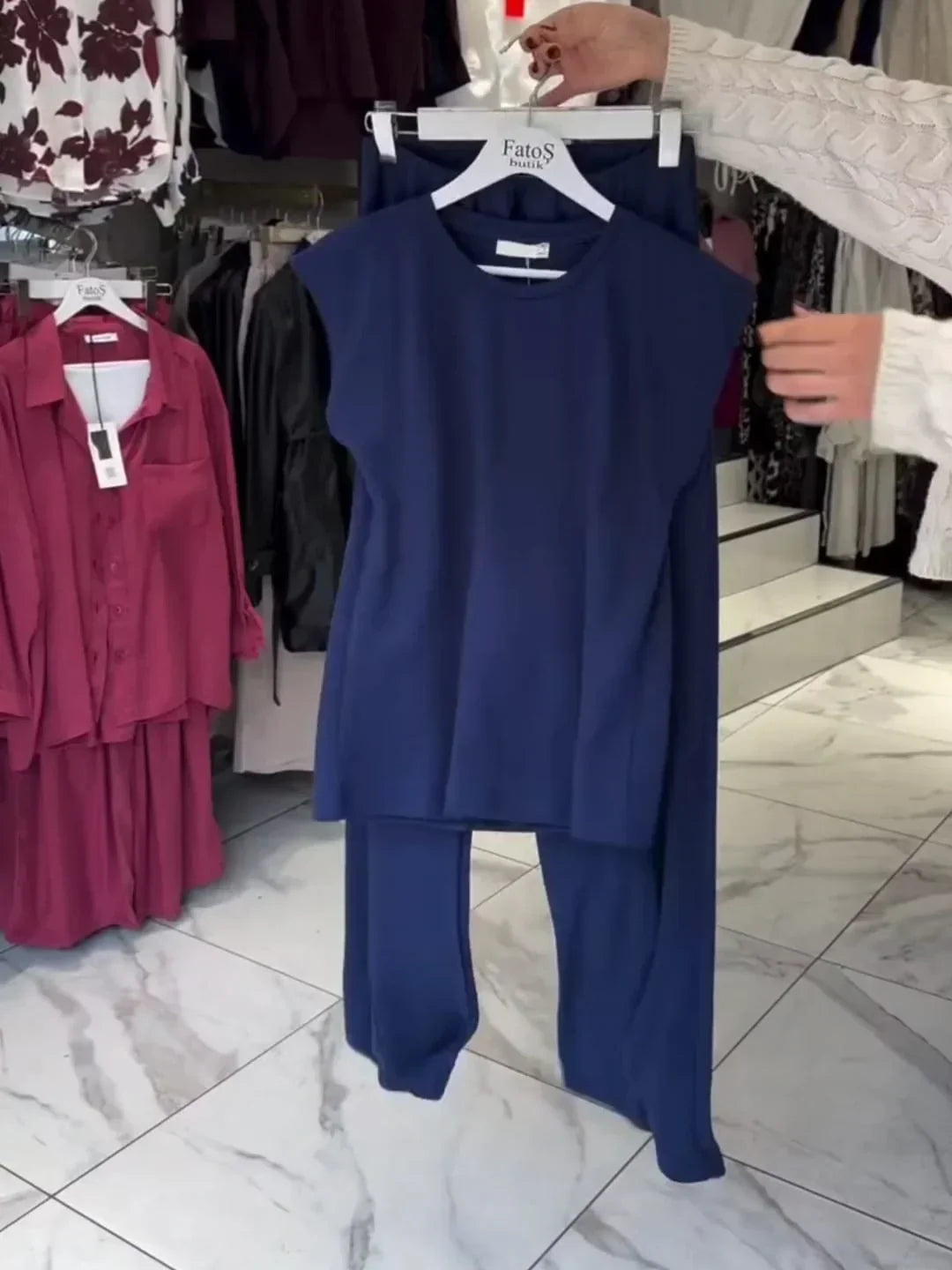 Cap Sleeves Top & Free-Fall Trouser