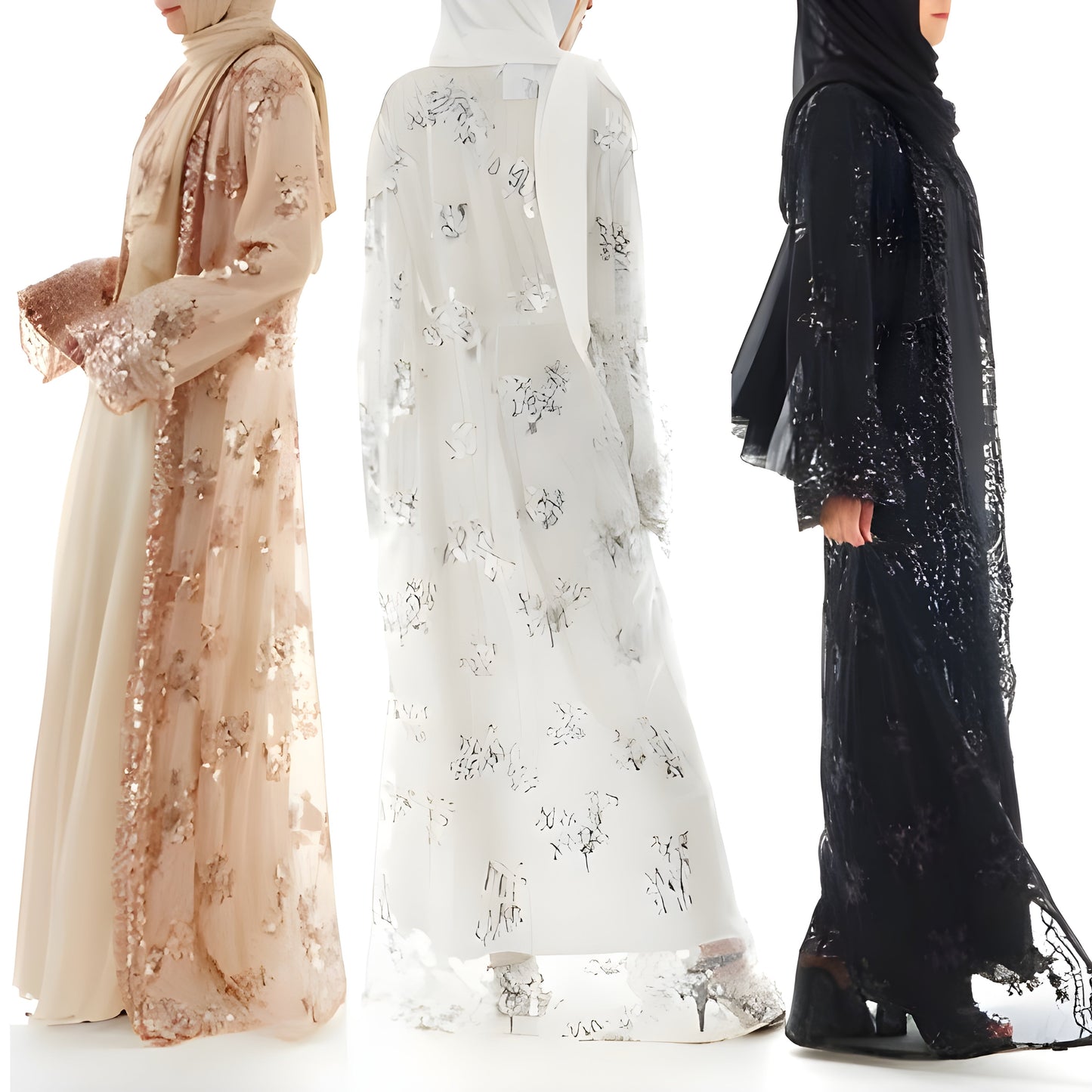 Pack of 3 Stylish Abaya l Premium Quality l All Sizes Available #1091