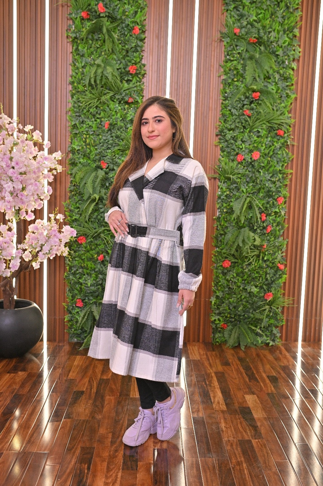 Coat Style Collared Tile Dress