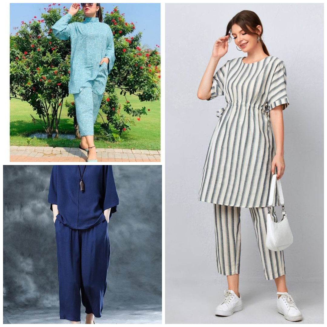 117A - Stylish Pack of 3 Women's Casual Summer Suit Set – Premium Stitched Kurti & Trousers 50% Off Summer Sale