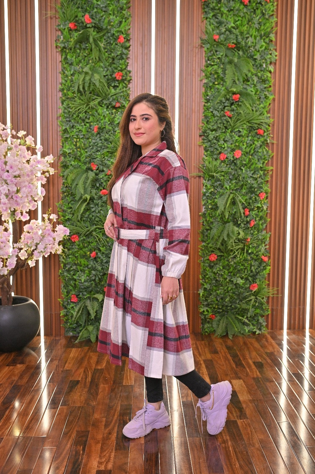 Coat Style Collared Tile Dress