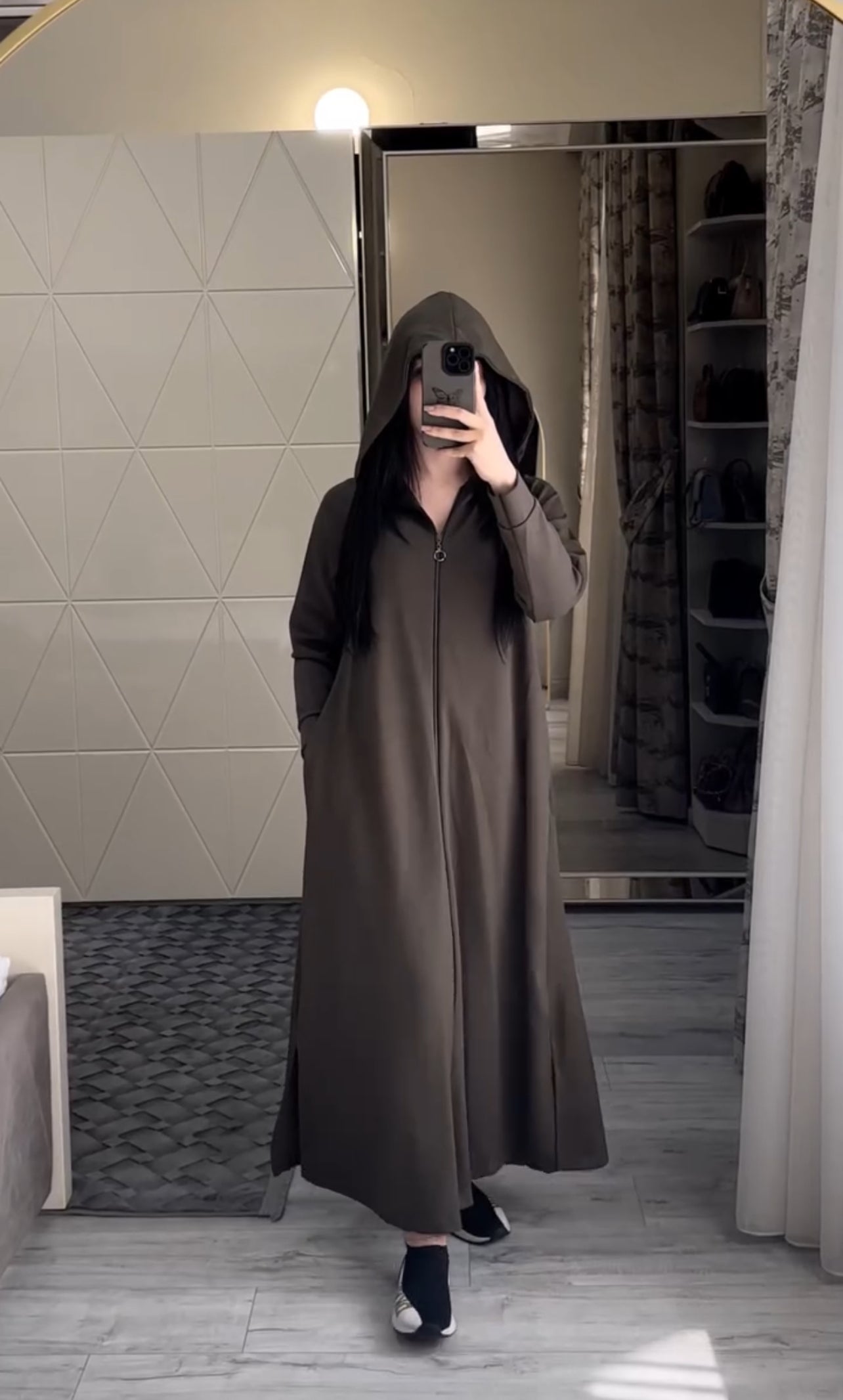 Long Zipper Hoodie Top