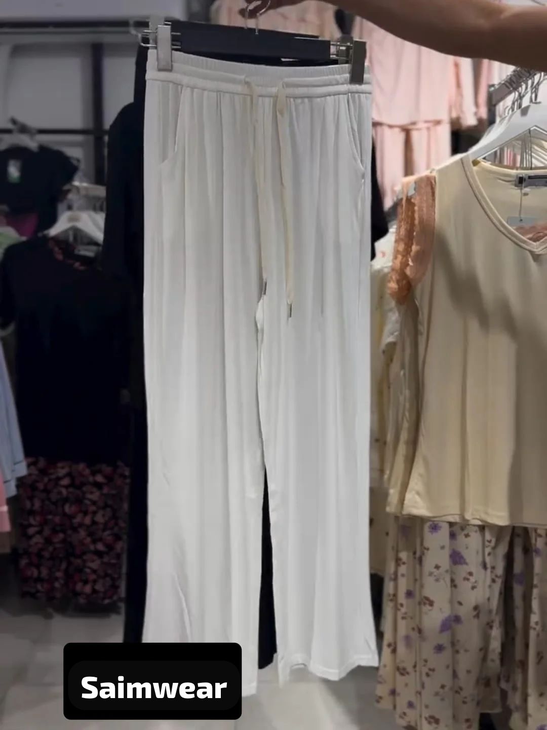 2 Pcs Button Casual Top With Straight Trouser