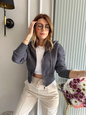 ZipFit Crop TrimLine Hoodie