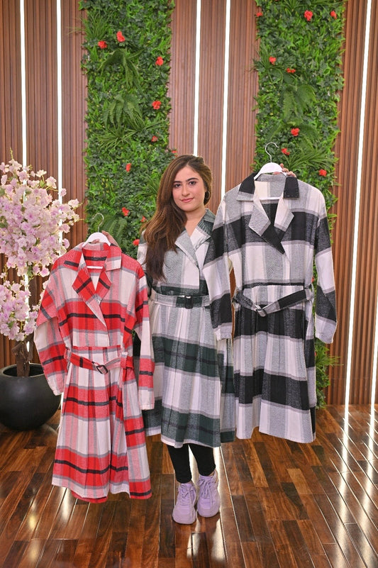 Coat Style Collared Tile Dress