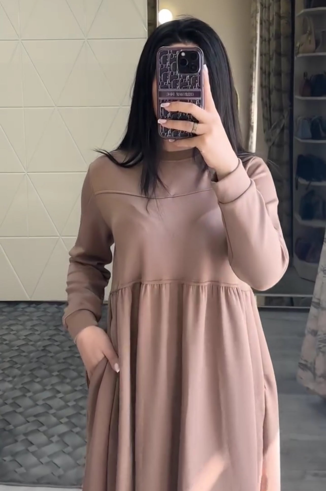 Warm Fleece Long Fallen Top