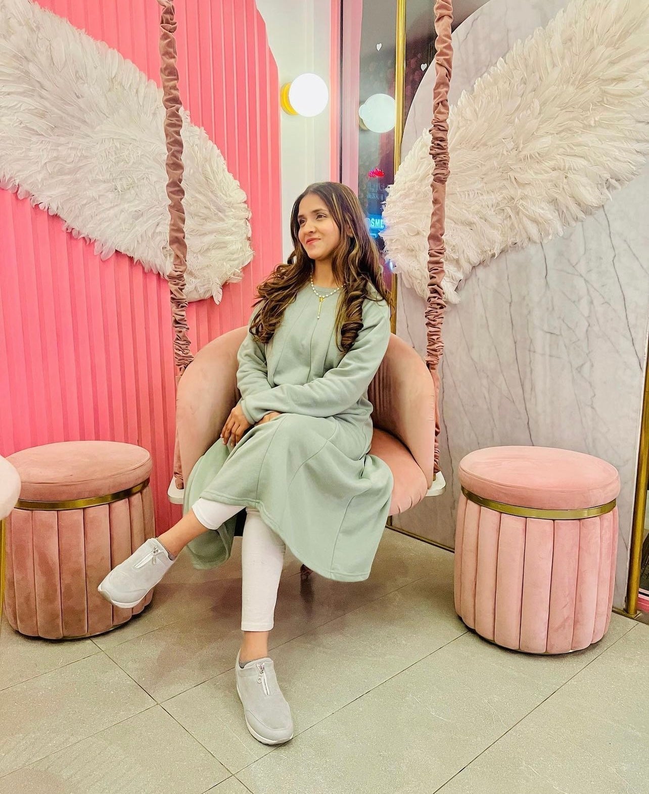 Warm Fleece Long Fallen Frock Top CH 394