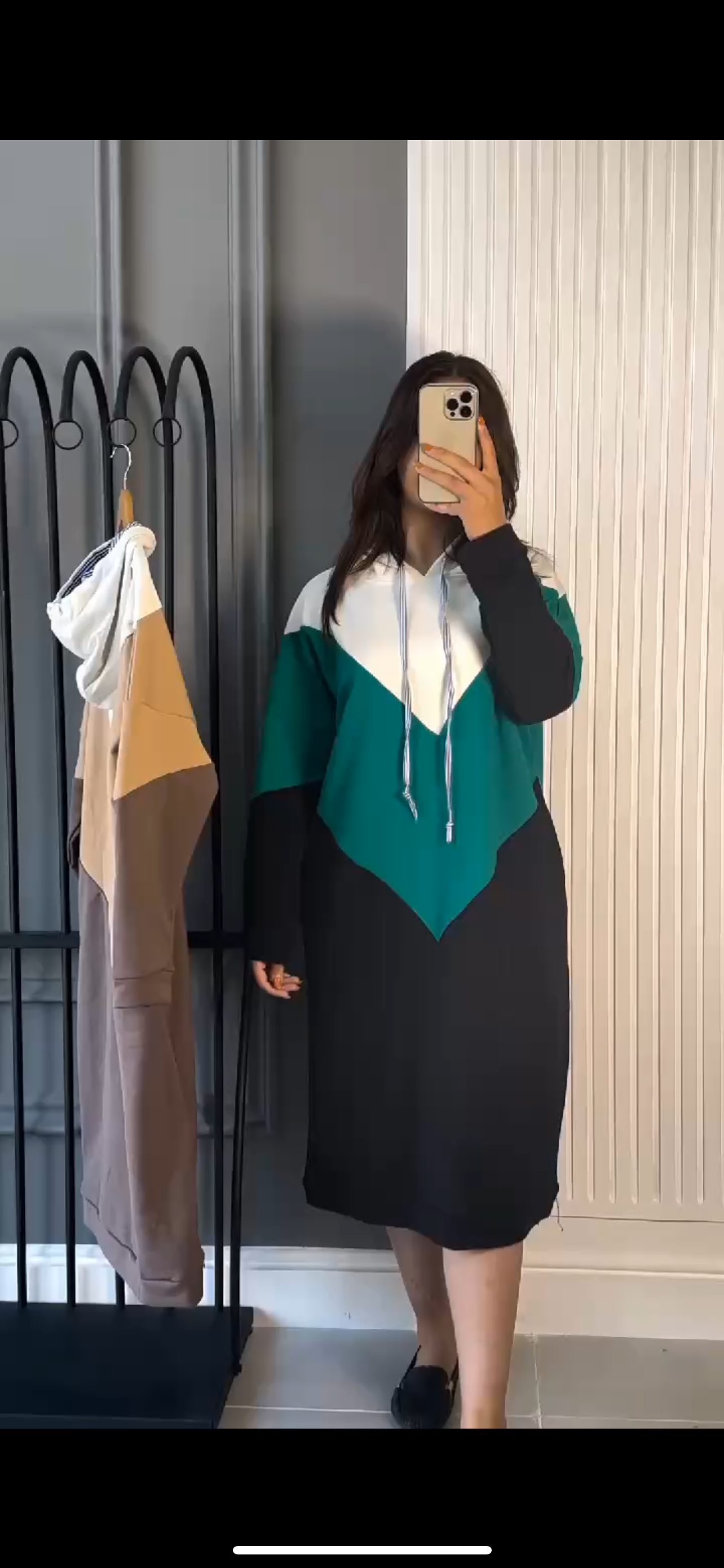 Warm Fleece Long Hooded Top CH 398