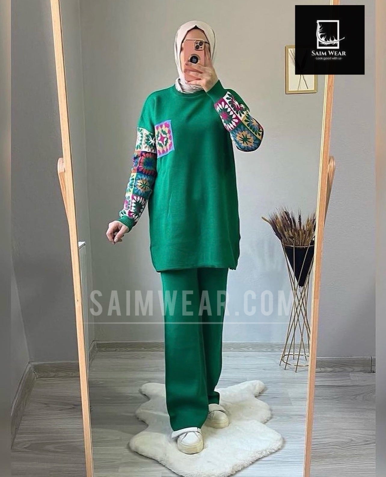 2 Pcs Printed Fleece Co ord Set CH 321