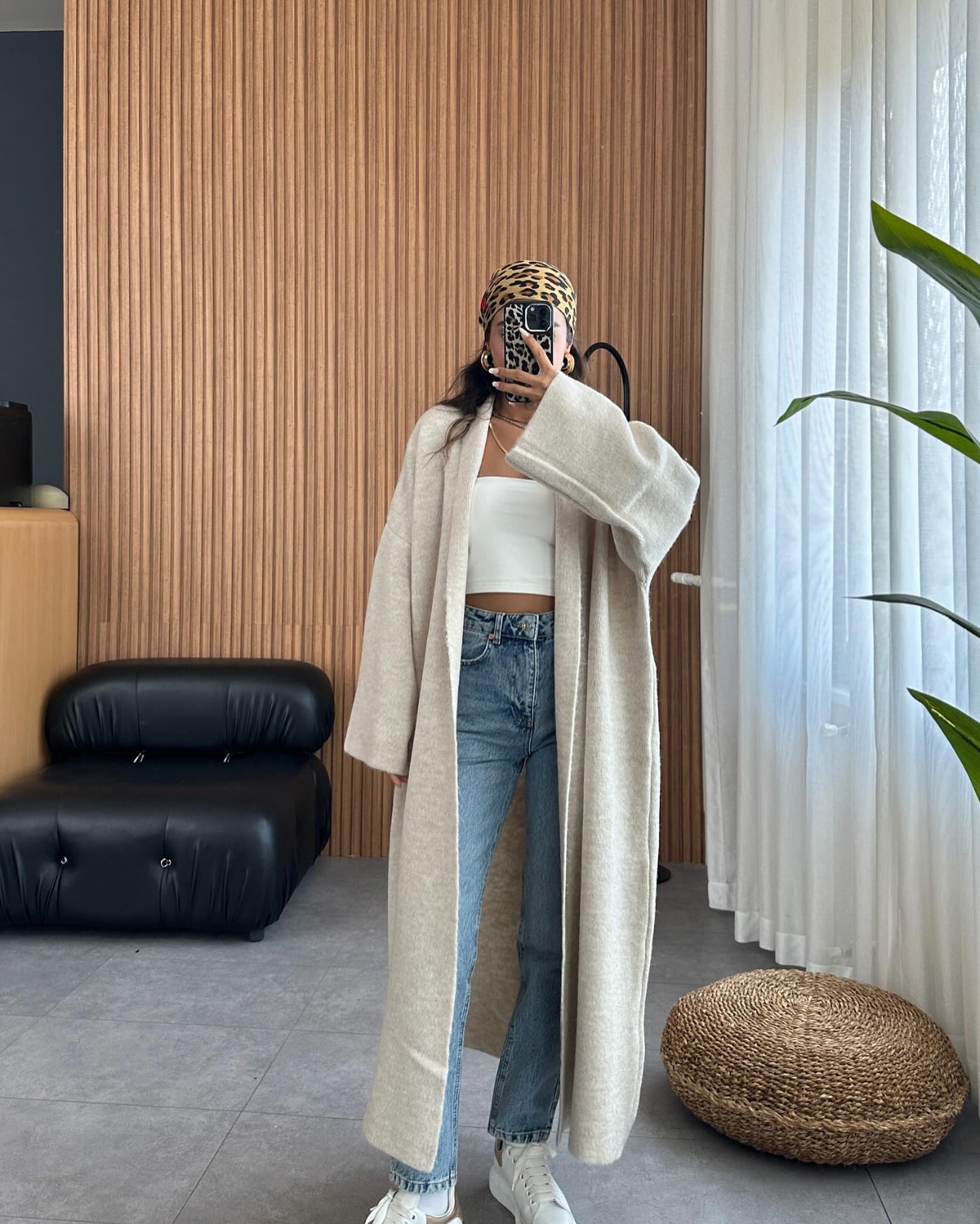 Longline Street-Style Long Winter Fleece Fabric Gown In Stock