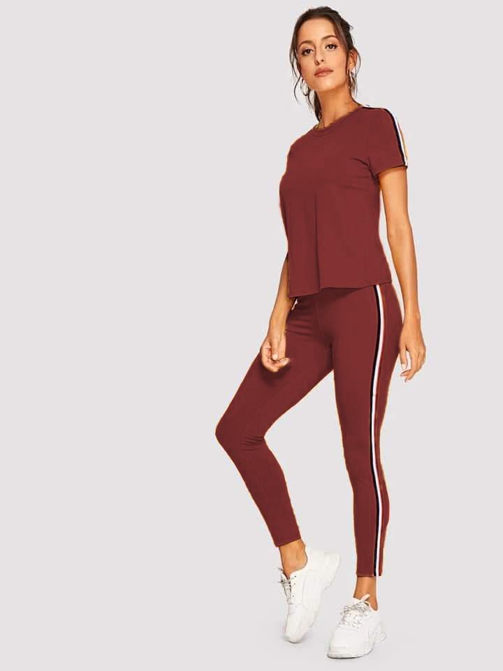 Color Stripe Summer Tracksuit