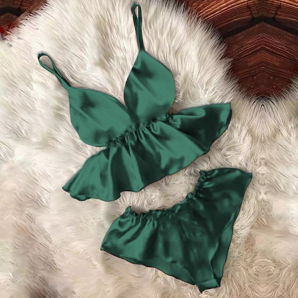 Eyelash Cami Bowknot Shorts Set