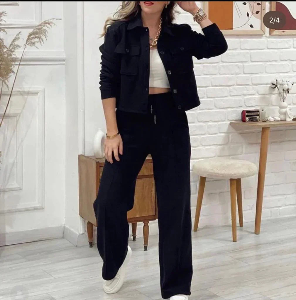 3 Pcs Winter Button Style Outfit