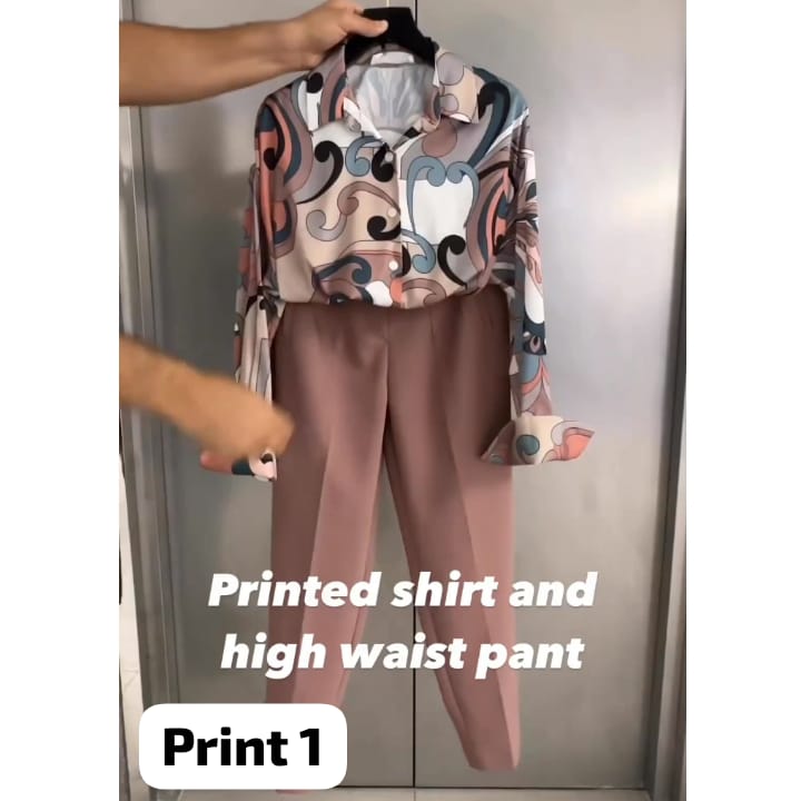 2 Pcs High waist Paint Dress