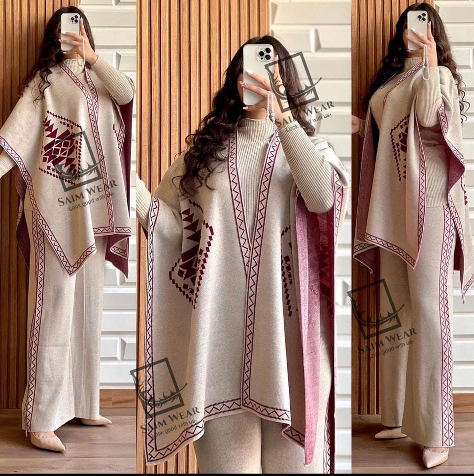 Ready To Wear 3 Pcs Winter Fleece Outfit CH-370